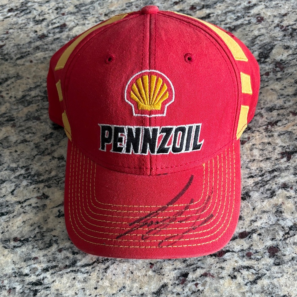 Team Penske Joey Logano Signed Red Pennzoil Shell Cap